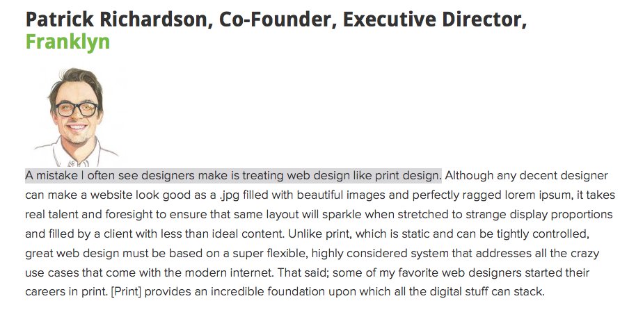 fjaguero's tweet photo. Don’t treat web design like print design. #desingtip https://t.co/JzqTeNG5Qg