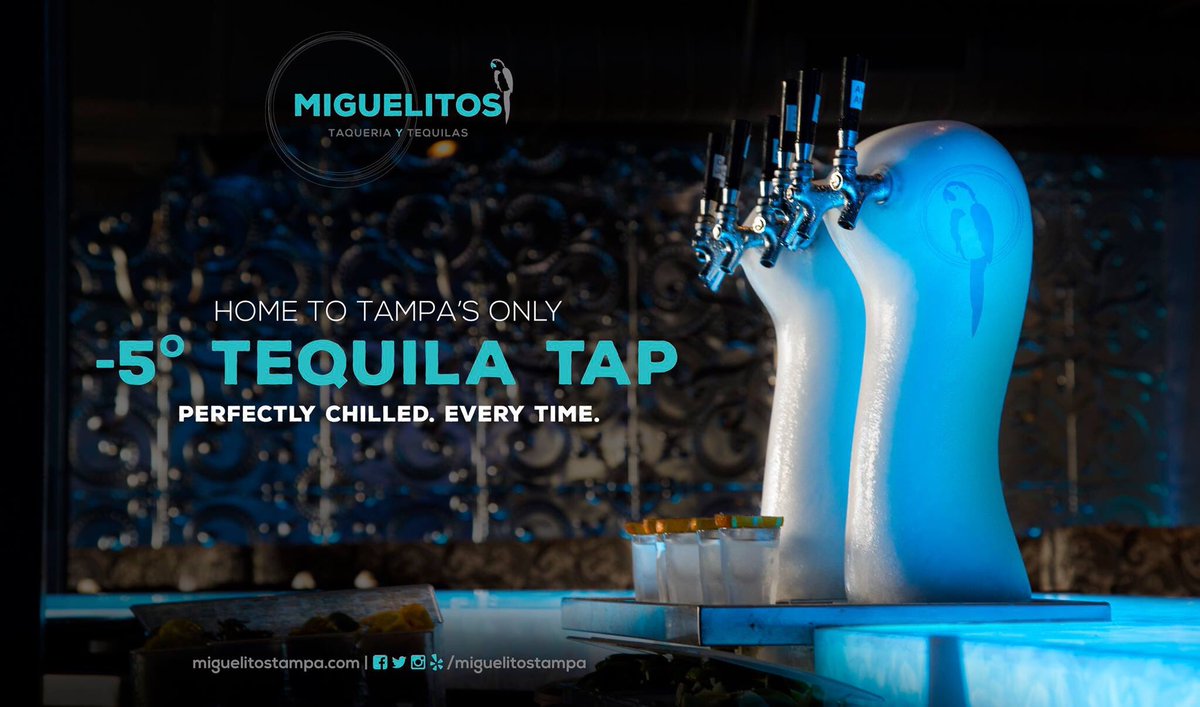miguelitostampa's tweet image. Stop in and see what everyone has been talking about, the -5 Degree Tequila Tap! 6 Tequilas to choose from. #Tampa