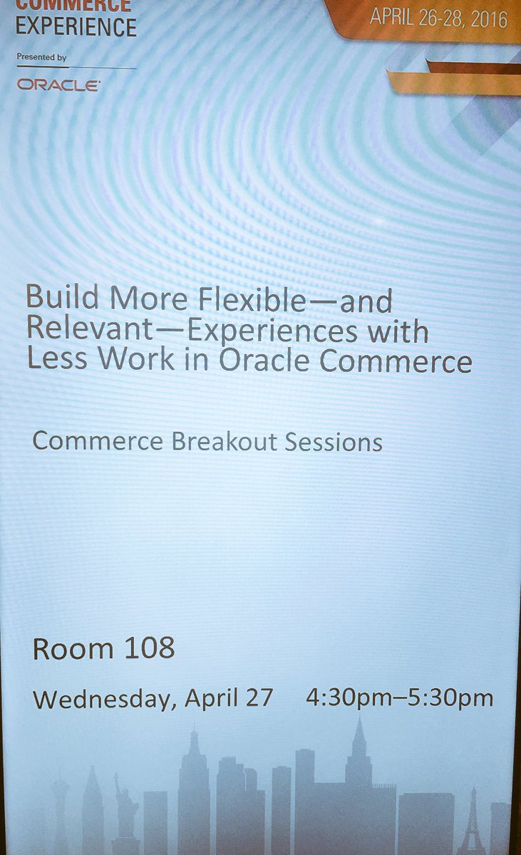 Hope to see you @CarolinaBio session this afternoon #OracleCX #CommerceX16 #ecommerce
