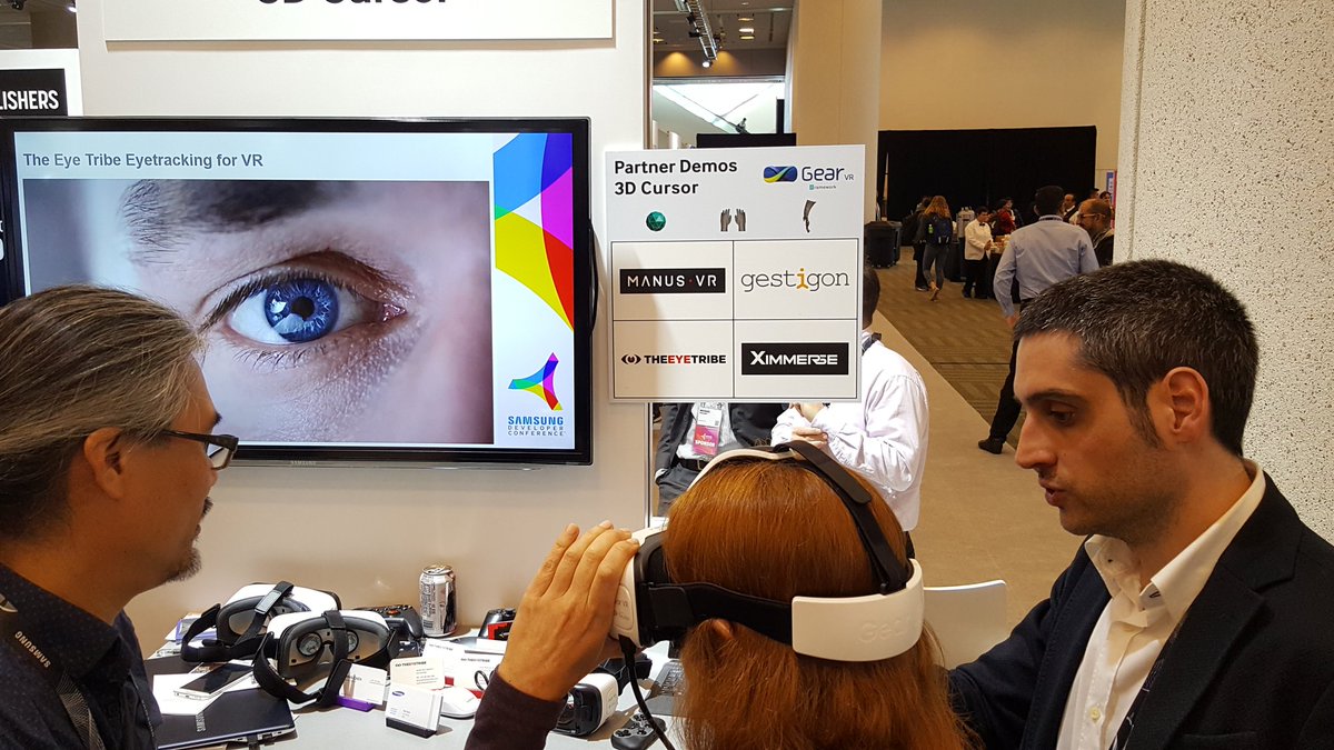 Control your GearVR headset with the eyes at the Samsung 3D cursor booth #SDC2016. Come try our eye tracking tech!