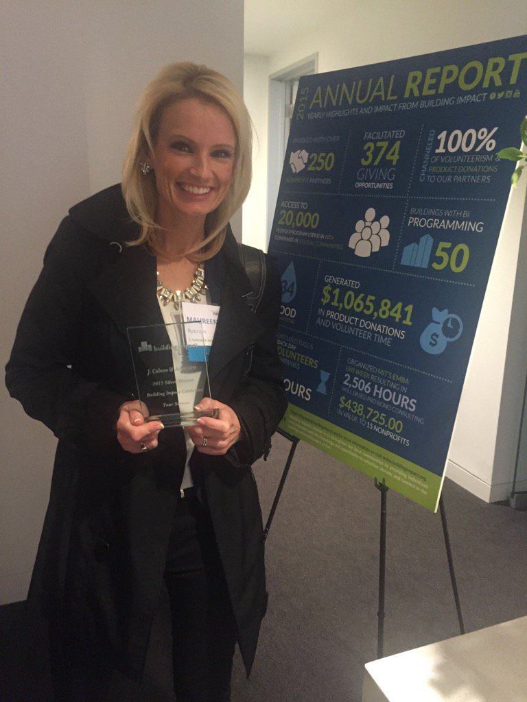 MaureenRystrom's tweet photo. So proud to accept this #buildingimpact award on behalf of @JCAbuilds for our community involvement. https://t.co/ZslMU88ciW