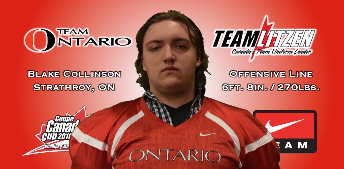 FootballOntario's tweet photo. 2016 Canada Cup
Blake Collinson
Offensive Line
Strathroy, ON
#OntarioFootball https://t.co/jH2lcJ1xWq