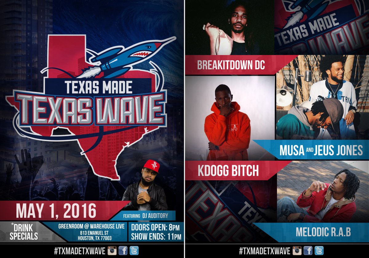 WTFluker's tweet photo. @_UNDRGND #TXMadeTXWave Artist: @Leanier2cooL @JEUSxJONES @MelodicRAB @KDOGG_BNFA @BreakItDownDC DJ: @DJAudiTory https://t.co/zkuLAXSN4g