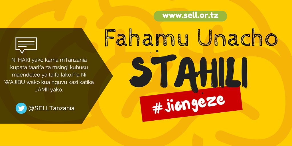 SELLTanzania's tweet photo. Fahamu unacho #STAHILI. #JIONGEZE. #Tanzania #SellTanzania #Organization | https://t.co/dOcEIkAU9T https://t.co/6RQ6wZa2d9