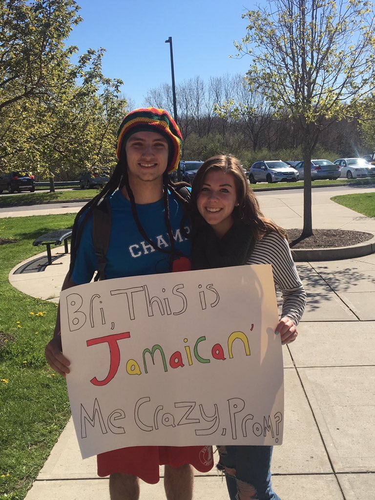PompPromposals's tweet image. Good thing @brifusco said yes to prom with @matt_hadad34 because it was Jamaican him crazy!