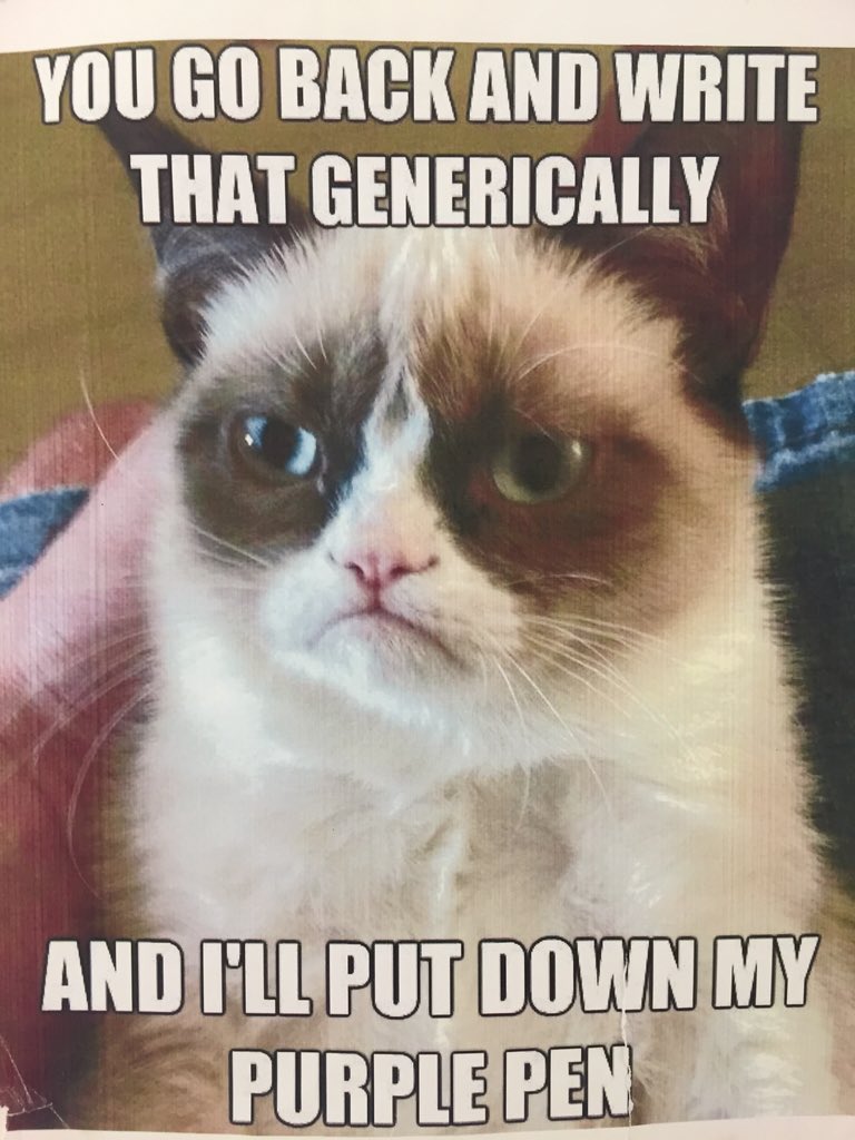 Triple0Katrina's tweet photo. "You go back and write that #generically and I'll put down my purple pen". Thought you might like this @selvana3 https://t.co/mjk2k6yvuu