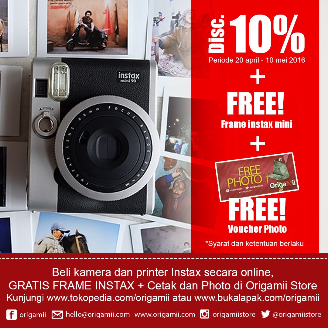 Instax Mini 90, Get yours, FREE VOUCHER and FREE INSTAX FRAME