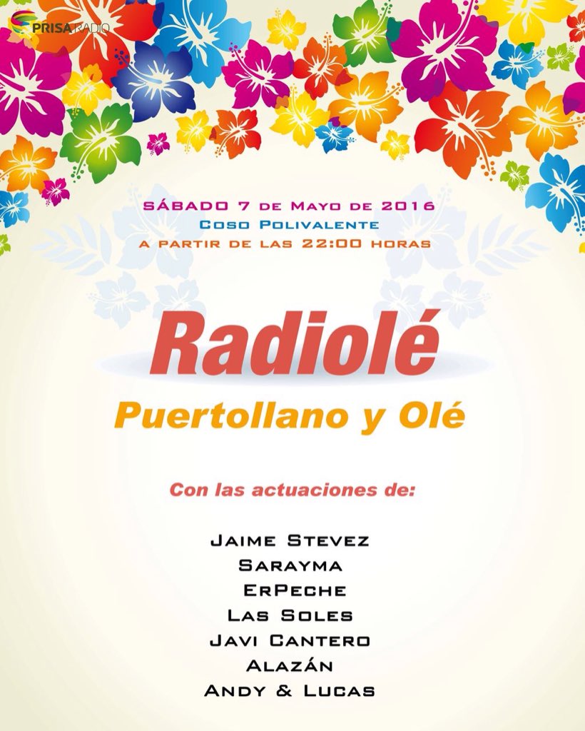 Buenos Días!!! Llega 💃 #PuertollanoYOlé 💃Invitaciones desde el martes 3 de mayo en SER Puertollano #Fiestón RT