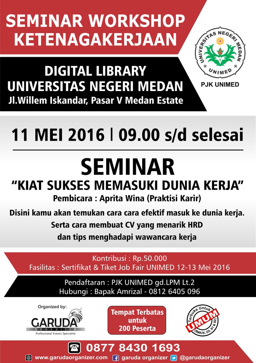 Yuk ikut Seminar&amp;job fair, 11-13 mei di kampus unimed open for public info: 26be441c <a href="/anakIMTelkom/">FEB FKB Telkom Univ</a>
