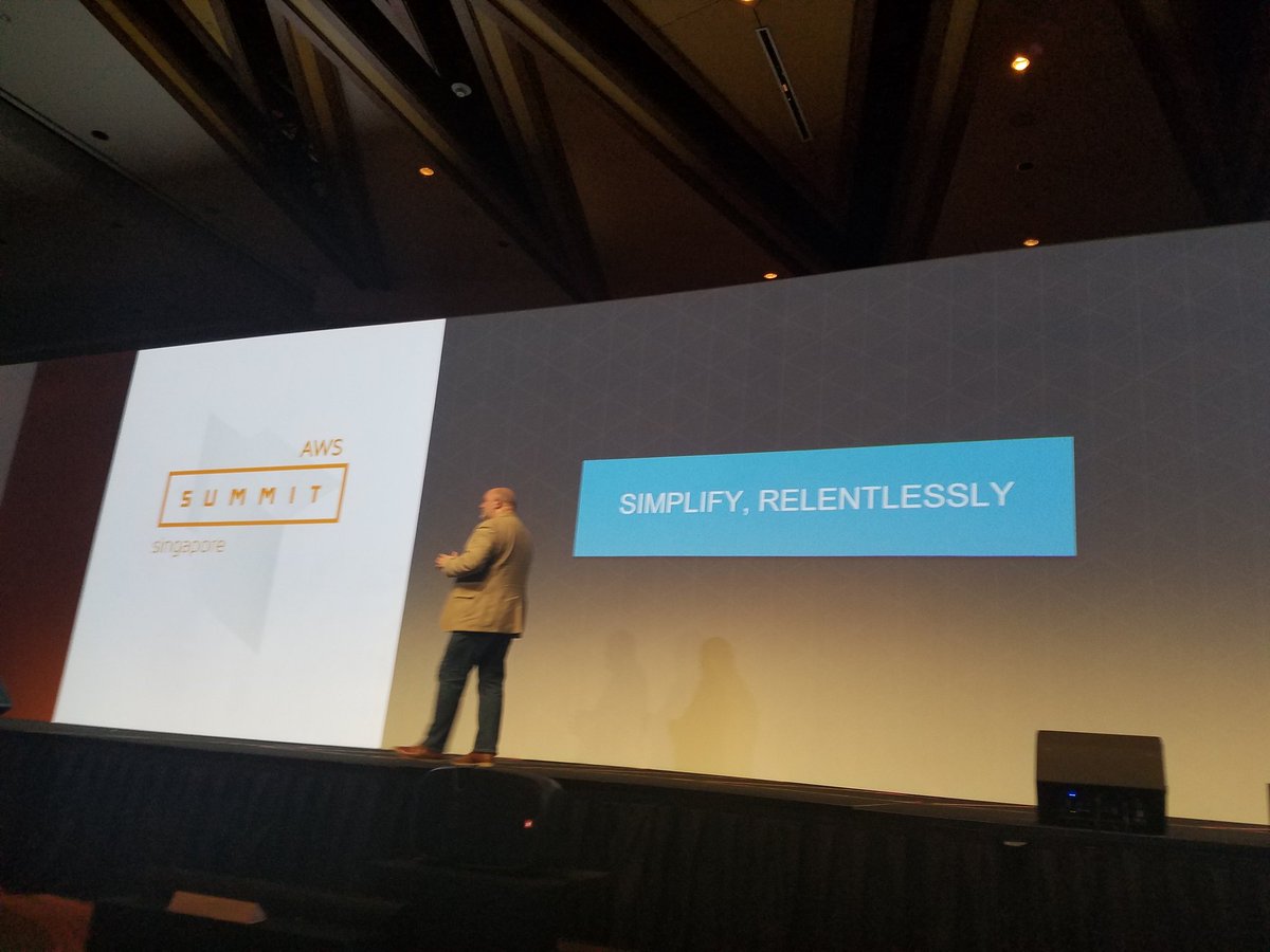 AWSCloudSEAsia's tweet photo. Another key for customers: the ability to simplify, relentlessly! #AWSSummitSG https://t.co/Q9kJPhTUzI