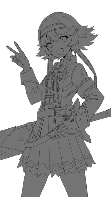 久々に線画描いたゾーイ(ラフの線整えただけ 