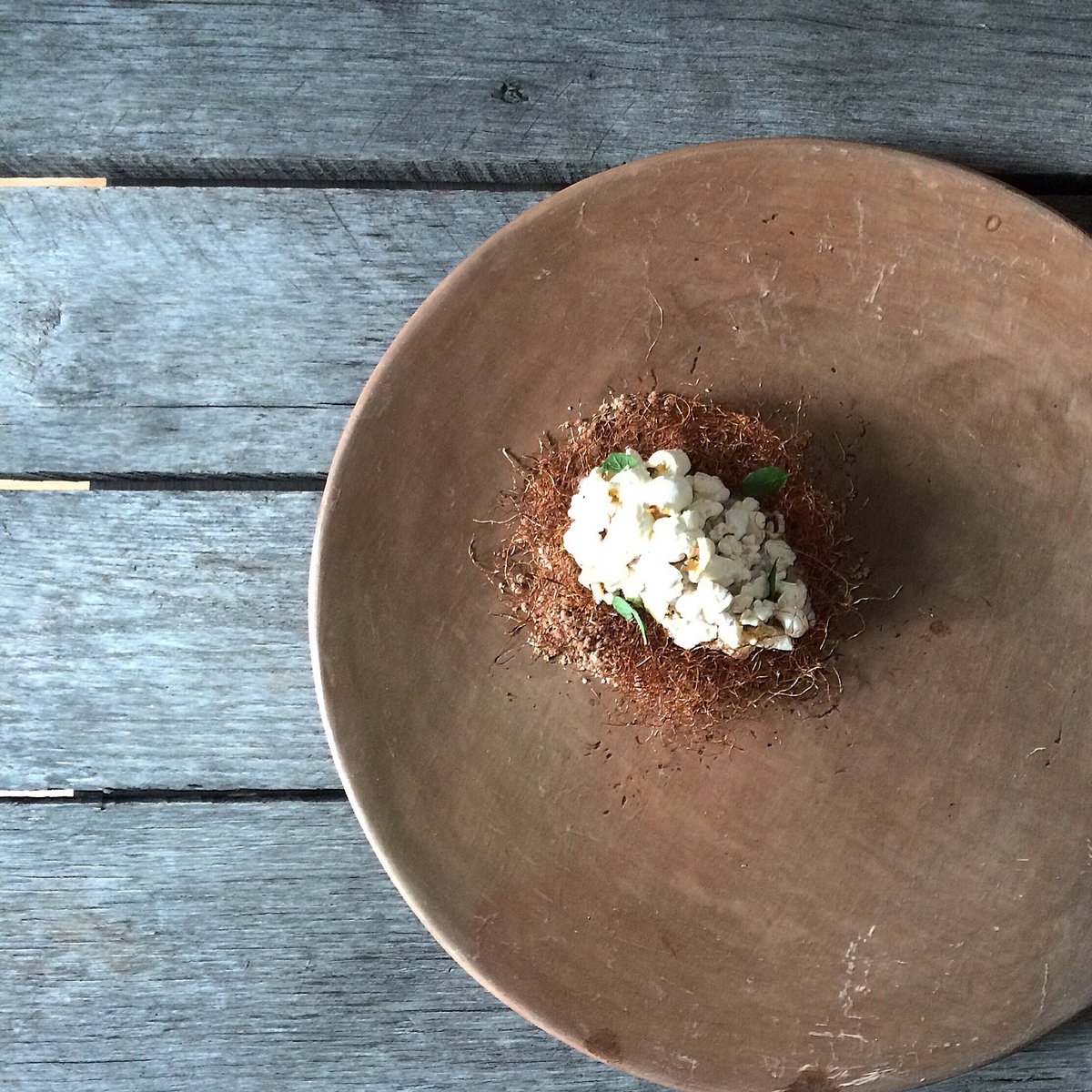maizal_cocina's tweet photo. Un homenaje al Maíz, ( primavera ) helado de pinole azul, maíz palomero, nido de pelos de maíz, crumble de pinole https://t.co/CR49fGqDhs
