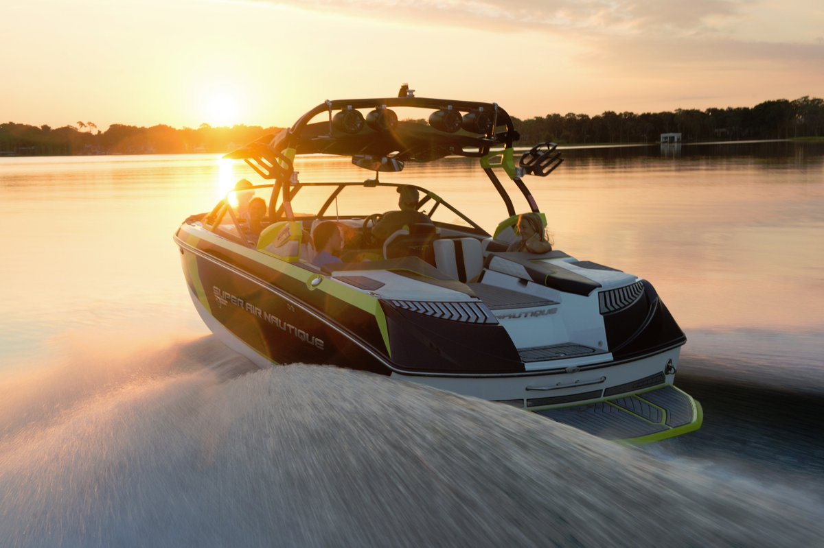 When's your favourite time of day to take your <a href="/NautiqueBoats/">Nautique Boats</a> on the water.?  #G21 #nautique #sunset