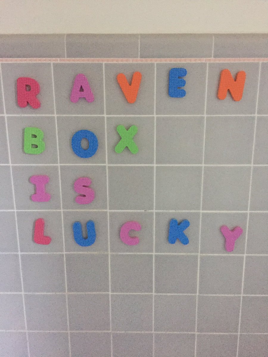 insta_pangrams's tweet image. No no no... The box is MADE out of Ravens. #instapangrams #pangram #shower #funwithwords on insta @instapangrams