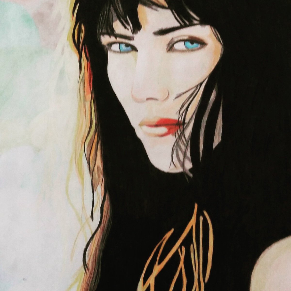 Modulado del color. Tecnica: lápices de colores. Autor original: desconocido. #xenawarriorprinces <a href="/RealLucyLawless/">Lucy Lawless</a>