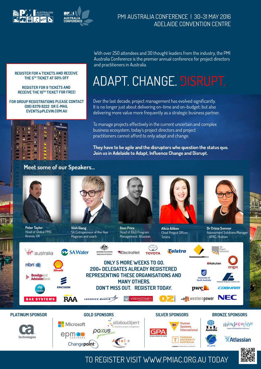 PMI AUSTRALIA CONFERENCE | 30-31 MAY 2016 |   ADELAIDE CONVENTION CENTRE