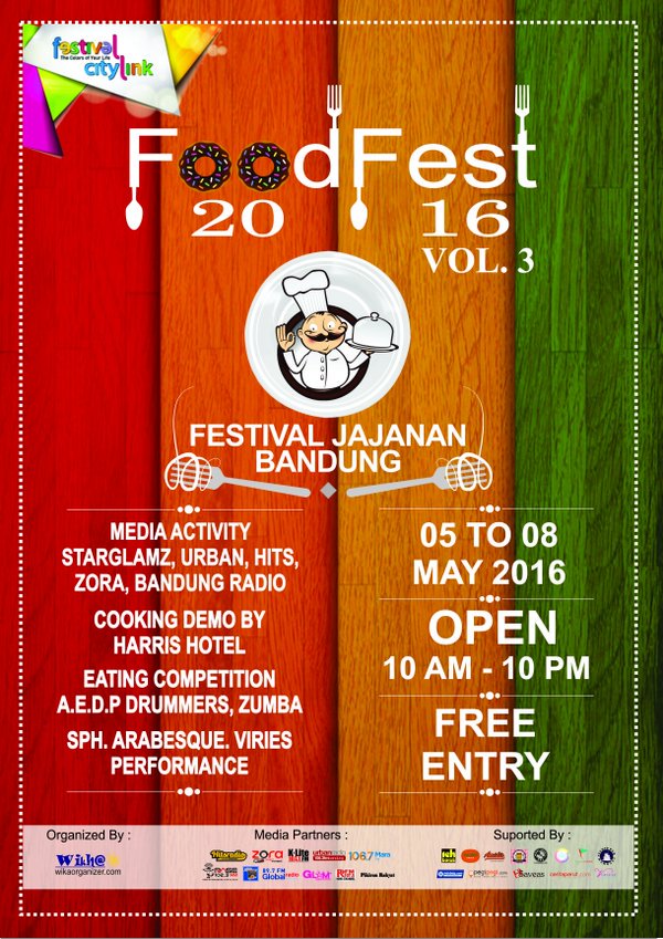 HeartenlyID's tweet photo. Food Fest 2016 Vol.3 by @wika_eo: 5 – 8 Mei 2016 Festival Citylink https://t.co/HgETmmz61X https://t.co/P1hnFMVcUp