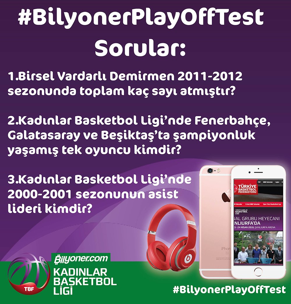 Beats kulaklık ödüllü #BilyonerPlayOffTest başlıyor. İşte sorular: