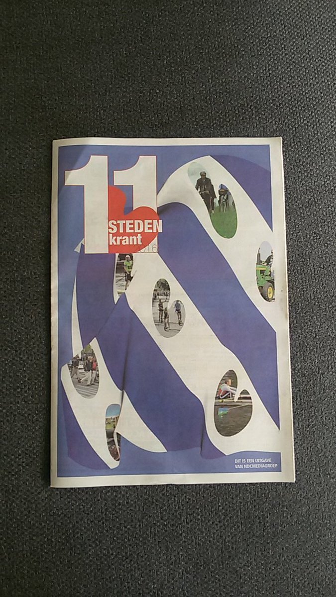 Daar is ie dan de Elfstedenkrant. Met verhalen van vrijwilligers, programma's van de verschillende Elfstedentochten.