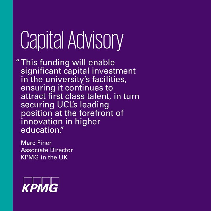 kpmguk's tweet photo. KPMG advised @UCL on a £280m financing deal to help deliver its 2034 vision https://t.co/YZXYFS7Xag https://t.co/ECkYNQOHAN
