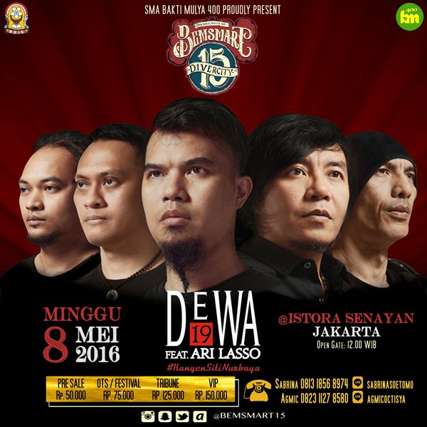 Musik24Jam's tweet photo. @bemsmart15 DiverCITY "Unity in Diversity" | 08 Mei 16 | @DE19WA @Ari_lasso | Istora Senayan Jakarta #Musik24Jam https://t.co/HBMHny54es