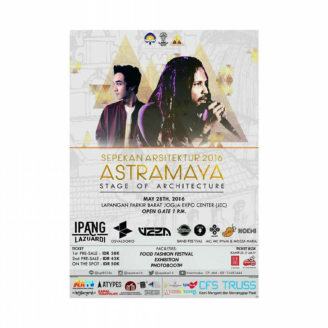 #ASTRAMAYA | 28 Mei 16 | <a href="/ipanglazuardi/">ipanglazuardi</a> <a href="/osvaldoriomusic/">osvaldorio</a> | Parkir Barat JEC Jogjakarta | <a href="/Sepekan16/">SepekanArsitektur16</a> #Musik24Jam