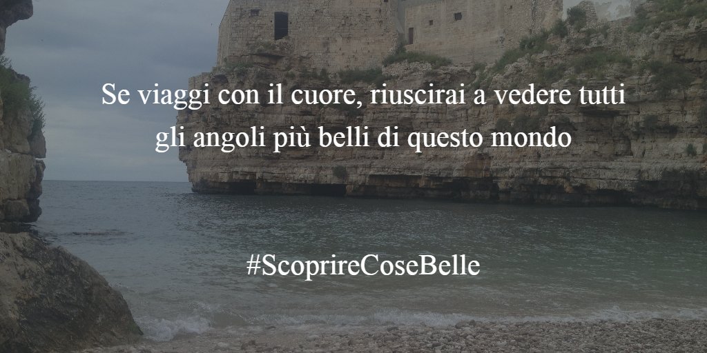 ScopriCoseBelle's tweet photo. Ogni tuo viaggio sarà fantastico se lo farai con il cuore
#ScoprireCoseBelle @Newsinunclick @piuturismo https://t.co/pJJ5x1C1tv