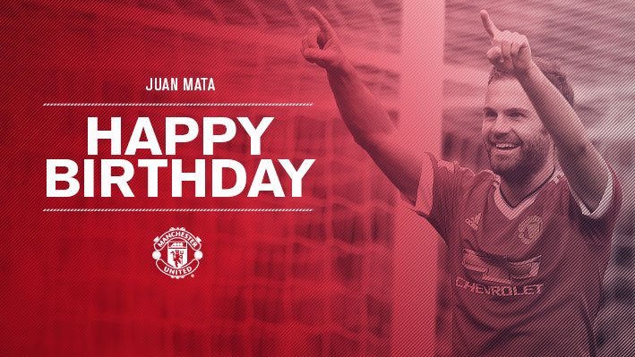 ManUtd's tweet photo. ¡Feliz cumpleaños, @JuanMata8! #mufc https://t.co/f3OpBoI2bt