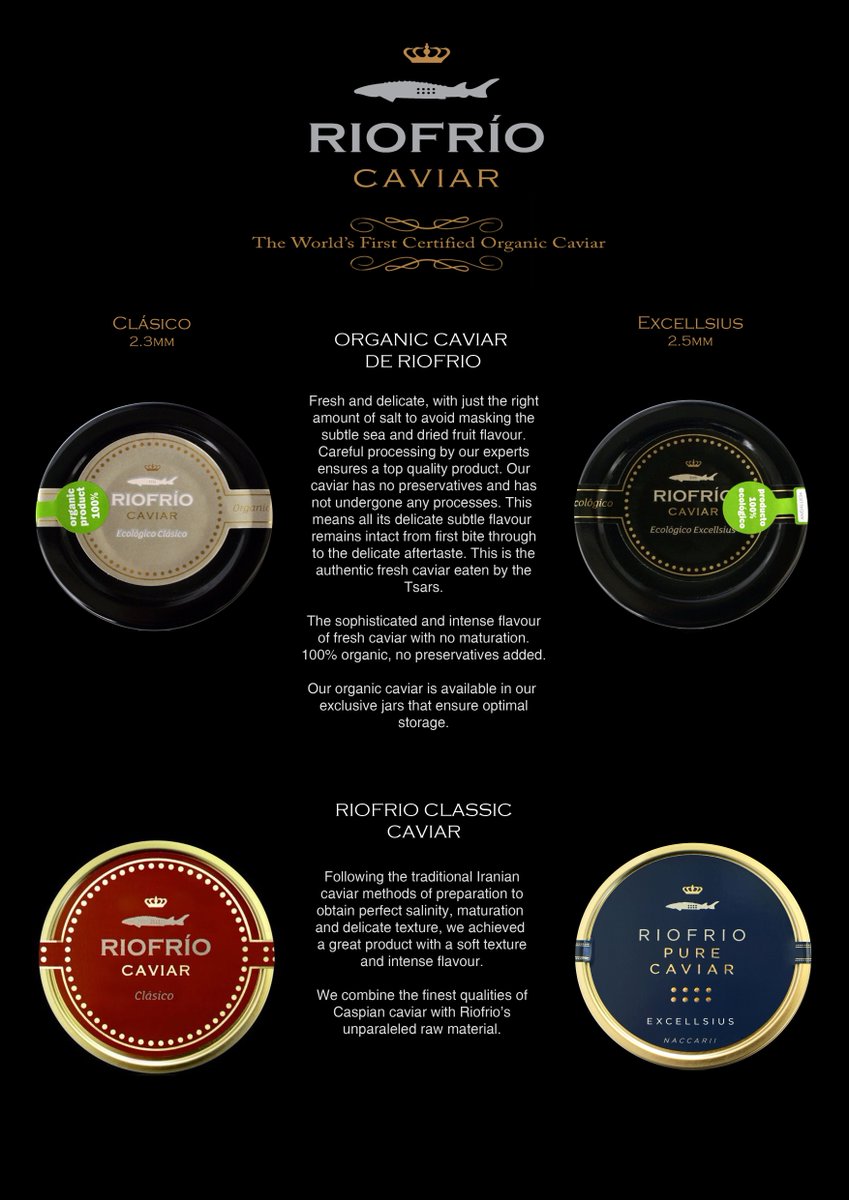UKOil's tweet photo. World's first organic caviar by RioFrio. ExpomarketingUK Ltd / Gourmet olive oil UK https://t.co/D8Pk6xMSon