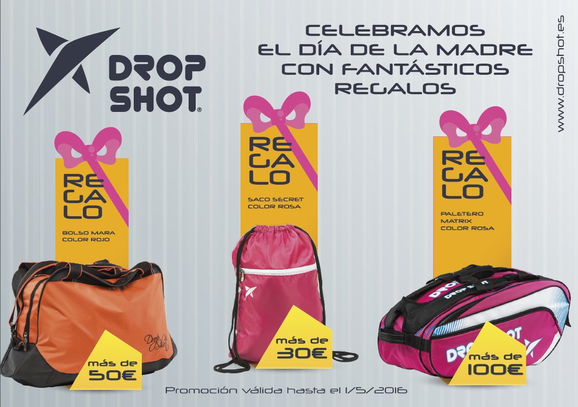 Regala Drop Shot para el #DíadelaMadre y consigue estos fantásticos regalos :)
tienda.dropshot.es