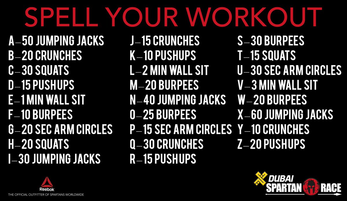 SpartanArabia's tweet photo. S-P-E-L-L Your #Workout!

#committochange https://t.co/AXBxeM0uGg