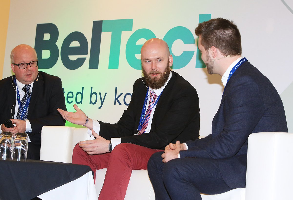 Bolster's tweet photo. I don't think @EoinMcFadden believes a word of it (from #beltech16 w/@lukemcneice https://t.co/hCoihNeWOx) https://t.co/qhpojJRon6