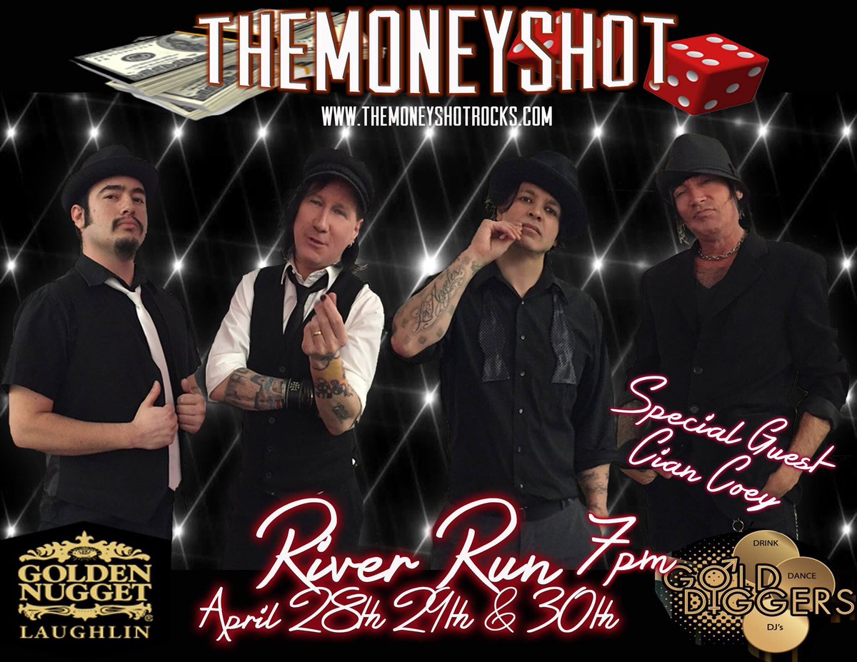 moneyshotrocks's tweet photo. #LaughlinRiverRun #goldennugget #golddiggers Fri,Sat &amp;Sun7pm #jimmieromero #docellis #ciancoey #seankoos #alserrato https://t.co/EQUQF2Y30Z