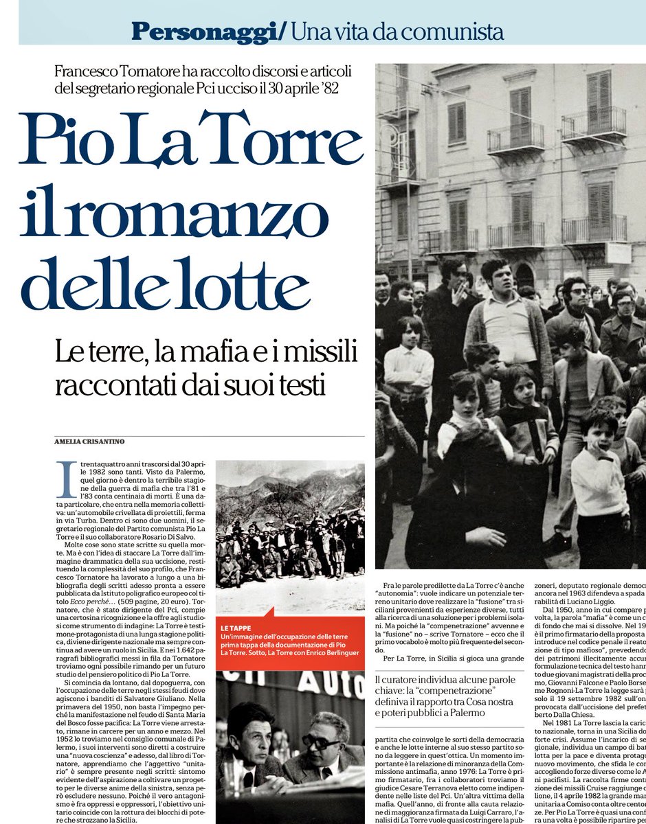 Marinfine's tweet photo. Quando la parola #antimafia aveva ancora un senso. 
@rep_palermo @GipeLibri #PioLaTorre #PCI https://t.co/Lyzf7eJVrz