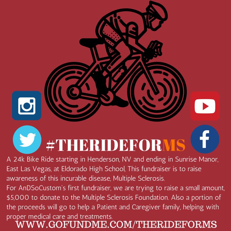 DruskiMedia's tweet image. #therideforms #FundraisingCampaign #cycling #lasvegas This is the first fundraiser we are holding for #MS famlies