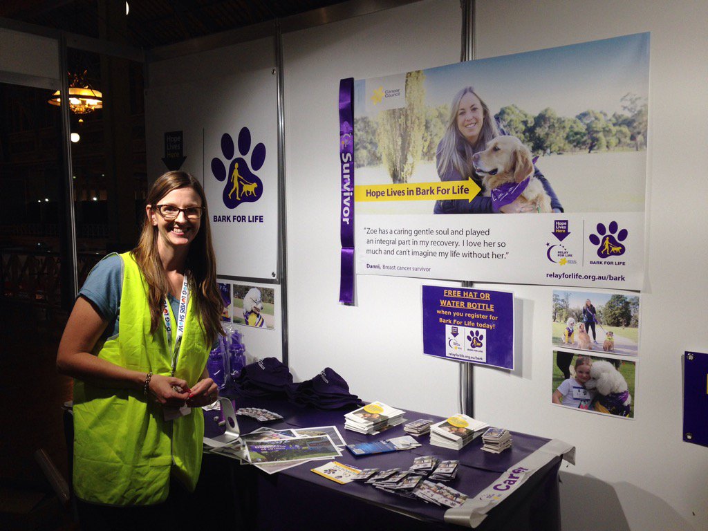 LisaWestphal2's tweet photo. Visit the Cancer Council - Bark For Life booth this weekend at the Melbourne Dog Lovers show. https://t.co/uORb2wAOs0