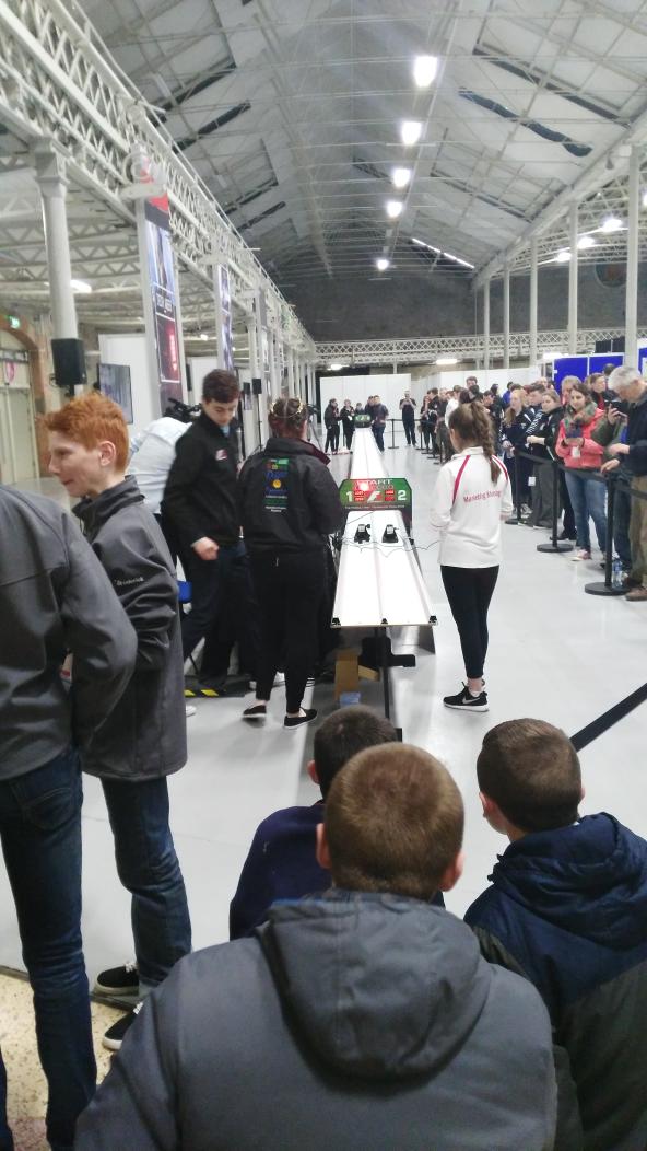 FIRST RACE UNDERWAY! #F1inSchools #TechWeekIrl