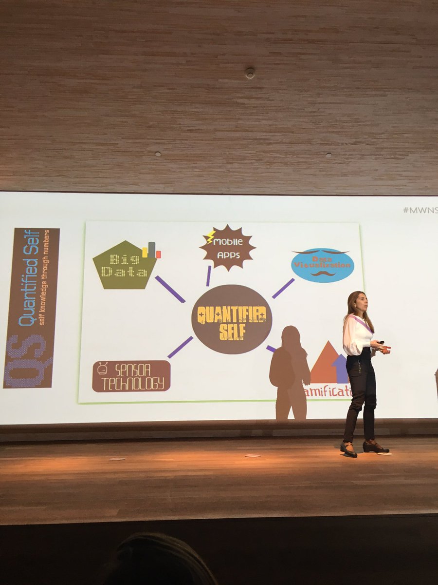 MujeresTech's tweet photo. "El #quantifedself se va a llevar a cabo por todas estas tecnologías. Hay muchos retos." @nuriaoliver #MWNSpain https://t.co/D6xbn2XS5c