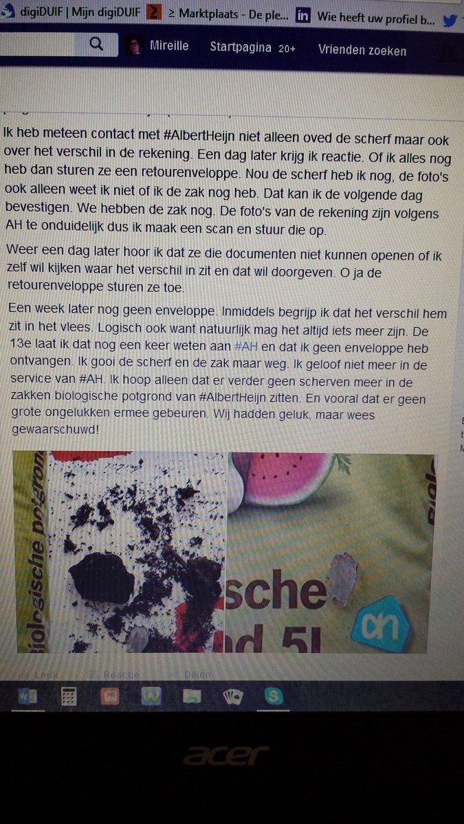 Ladymousje's tweet photo. Lees hier wat AH doet met klanten die scherven vinden in hun biologische potgrond van #AlbertHeijn.  @RTLnieuws https://t.co/wT4i2yJQXv
