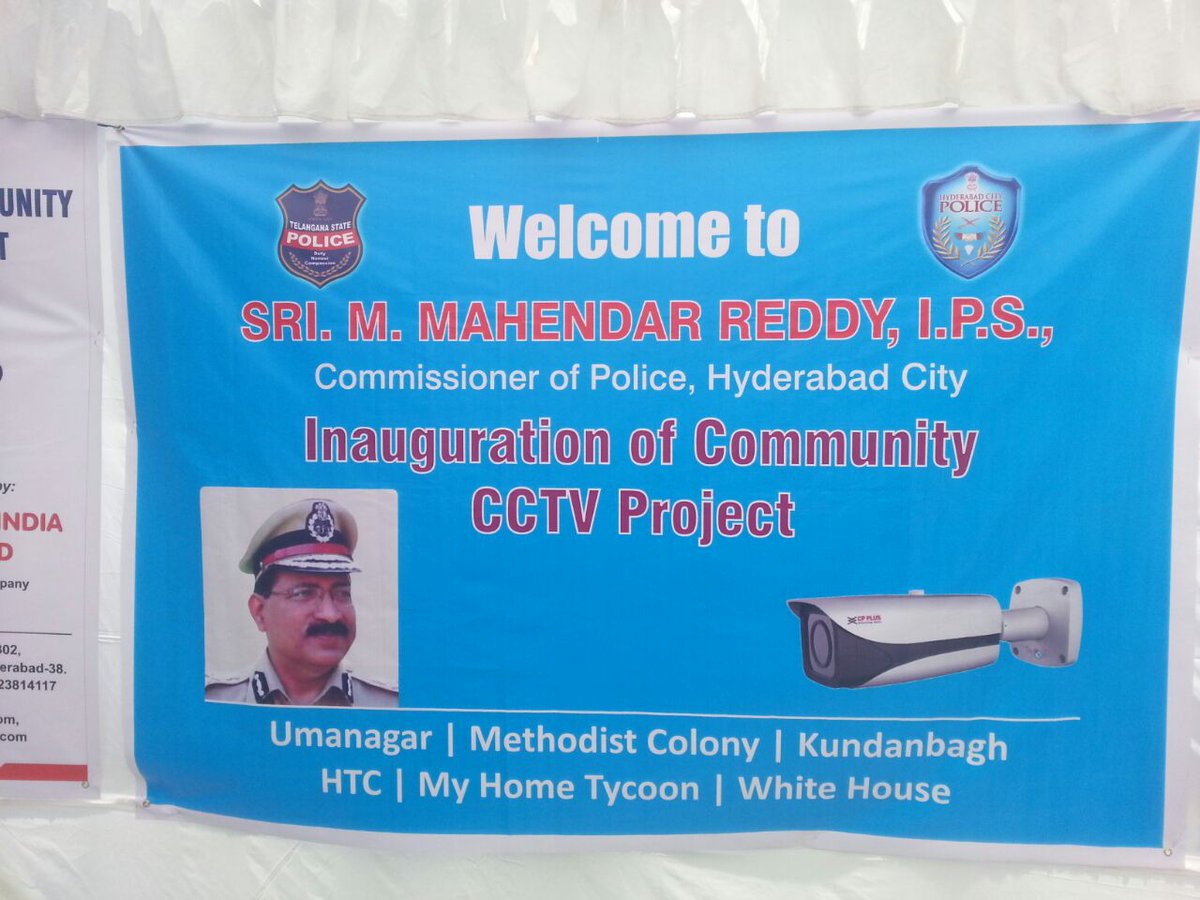 hydcitypolice's tweet photo. Inauguration of CCTV cameras in Panjagutta PS limits.
A #safecolony,A #safecity #Hyderabad #CCTV #surveillance https://t.co/oYUdYgHeFk