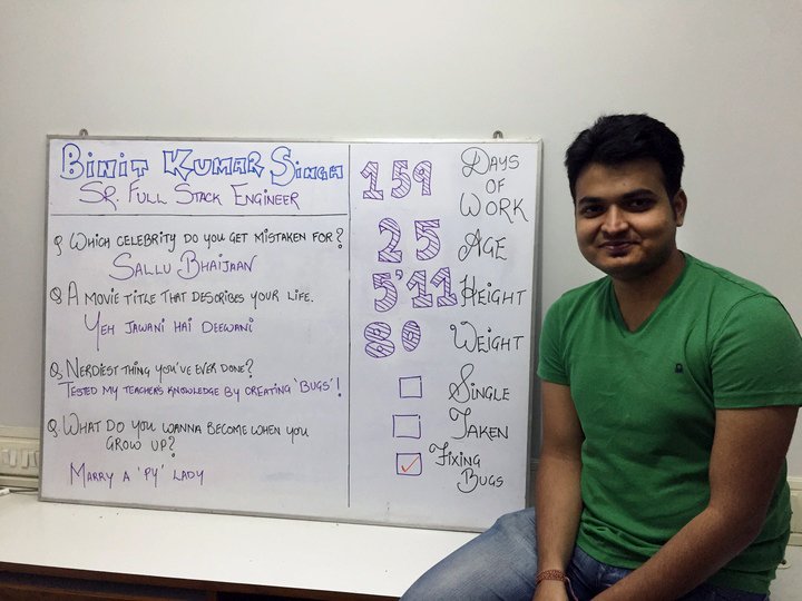 haptik's tweet photo. Next up on #HumansOfHaptik is our Sr. Full Stack Developer - Binit Kumar Singh :D https://t.co/tUtWZs5Egv