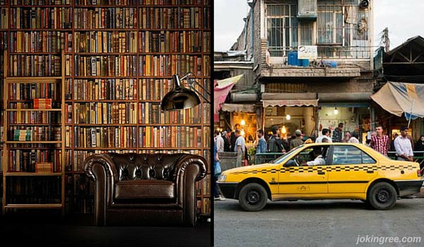 JokingRee's tweet photo. #Iranian cabbie transforms his #Taxi into an amazing #MobileLibrary! #BookLovers #Books  https://t.co/4bx4fh16Zd https://t.co/UQrhpbYC3f