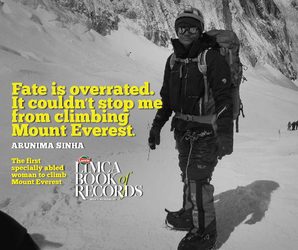 We celebrate the #PhirHoJaShuru spirit of Arunima Sinha – the first specially abled woman to climb Mount Everest.