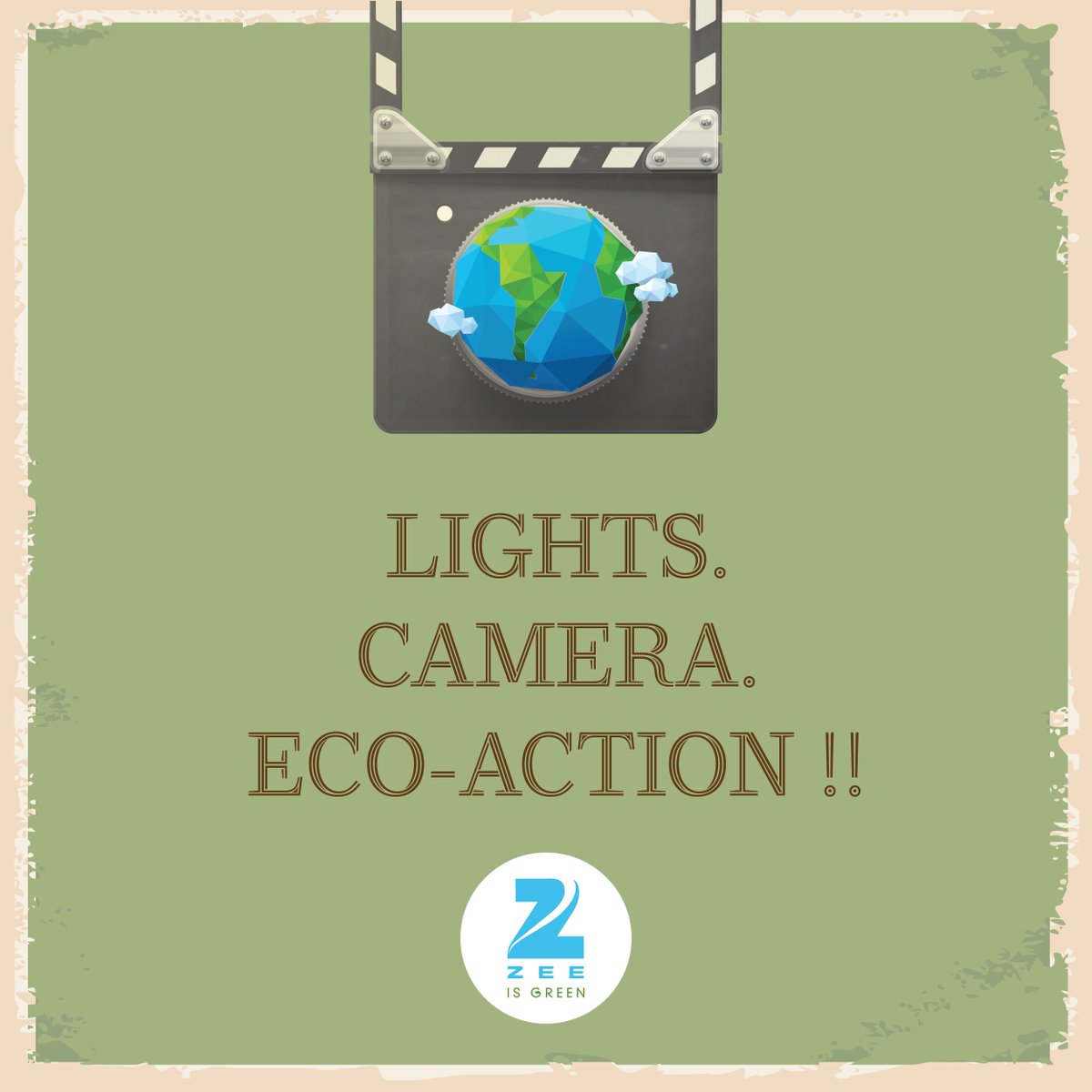 ZEEisGreen's tweet photo. Lights. Camera. Eco-Action! #SaveEarthIn4Words #ZEEIsGreen #greenfilmmaking #ecofriendly #entertainment https://t.co/hYlbxS9Fev