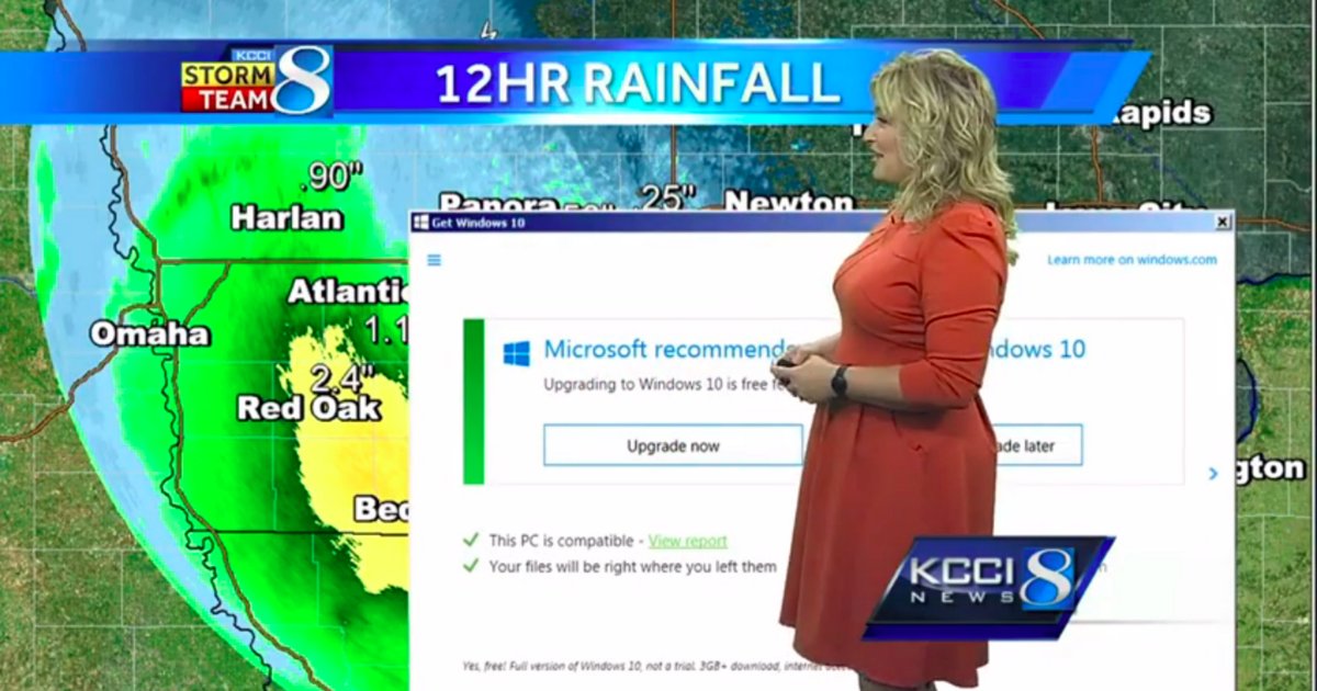 Windows 10 update message interrupts live weather report engt.co/1TghyR0