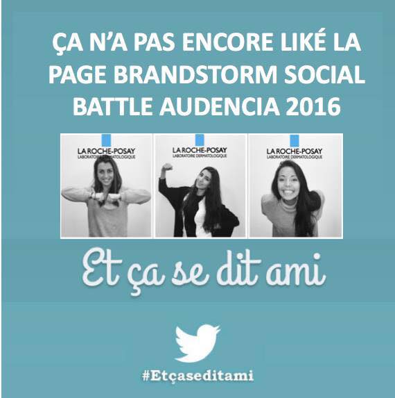 BSBAudencia's tweet photo. Plus que 2 jours pour soutenir la team Audencia Eye of the Tiger pour la finale !
#brandstormbattle2016 @LorealLive https://t.co/NN46M8VE7S
