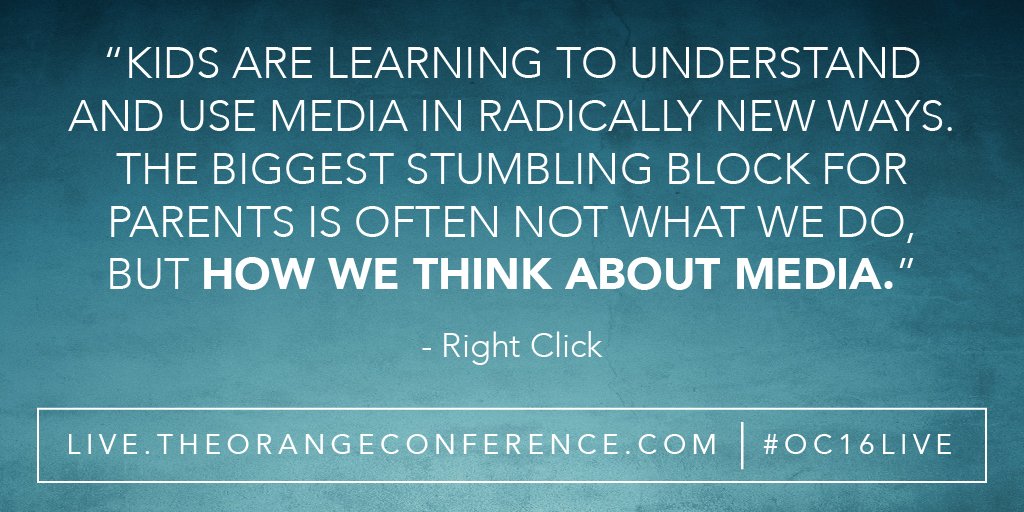 OrangeLeaders's tweet photo. "Kids are learning to understand and use media in radically new ways." @KPowellFYI in Right Click #OC16Live https://t.co/FI2mPEEdXg