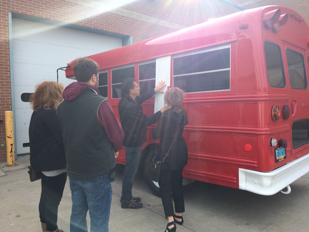 GFRedReadingBus's tweet photo. Today is "vinyl wrap" design day!! Thank you #CustomStripes EGF! #bookmobile https://t.co/2KLJs7ZHJ3 https://t.co/ENreNuNto8