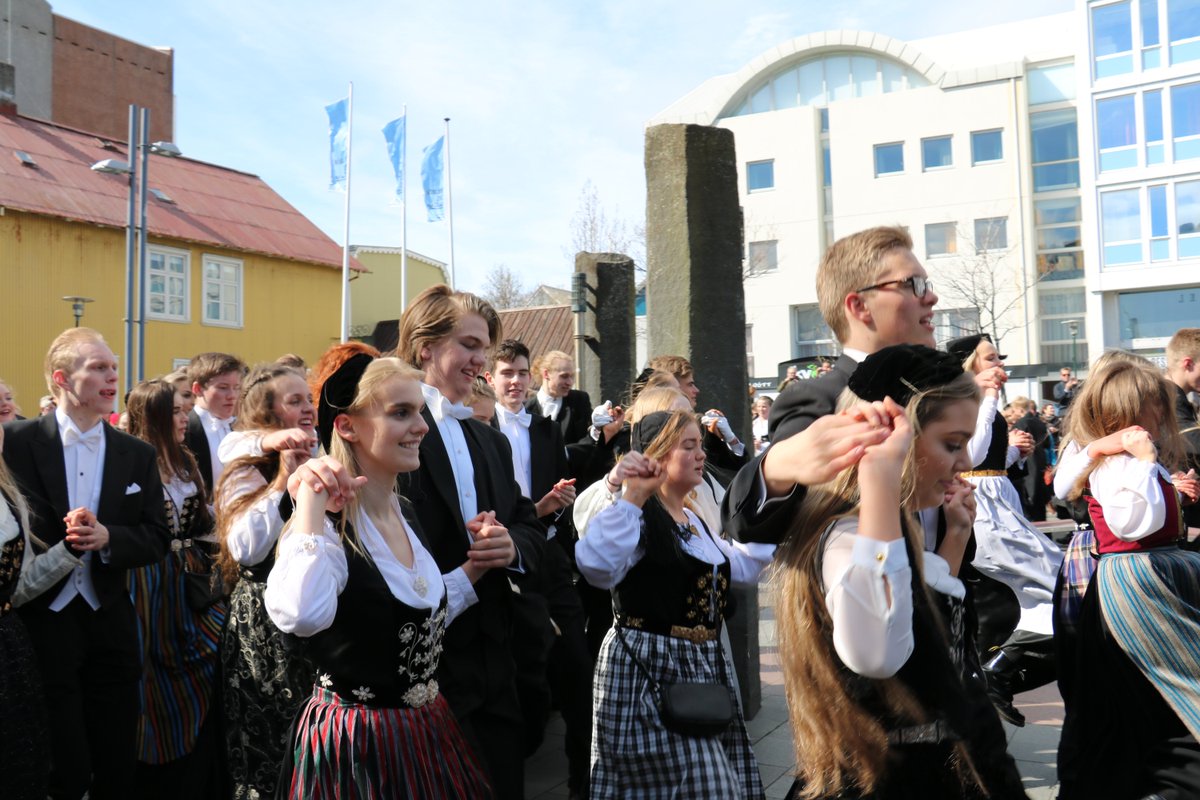 visitreykjavik's tweet photo. Icelandic students from Verzló dress up each year in the Icelandic costume and get together in downtown Reykjavík. https://t.co/bnI1epKnyr
