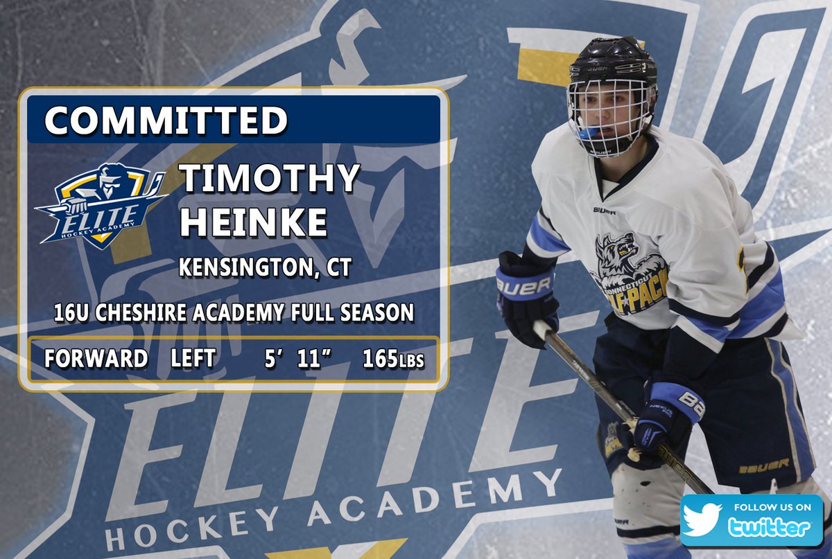 EliteBattalion's tweet photo. UPDATE: Timothy Heinke (2001 5'11/165) commits to the Elite Hockey Program @CheshireAcademy! @HeinkeTimothy #16U https://t.co/xLVVSlsW6e
